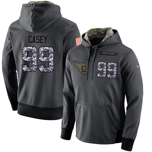 NFL Men's Nike Tennessee Titans #99 Jurrell Casey Stitched Black Anthracite Salute to Service Player Performance Hoodie - Click Image to Close